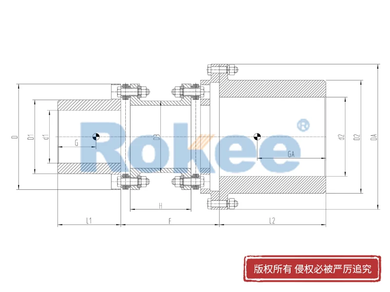 RLAF大小軸裝金屬膜片聯軸器