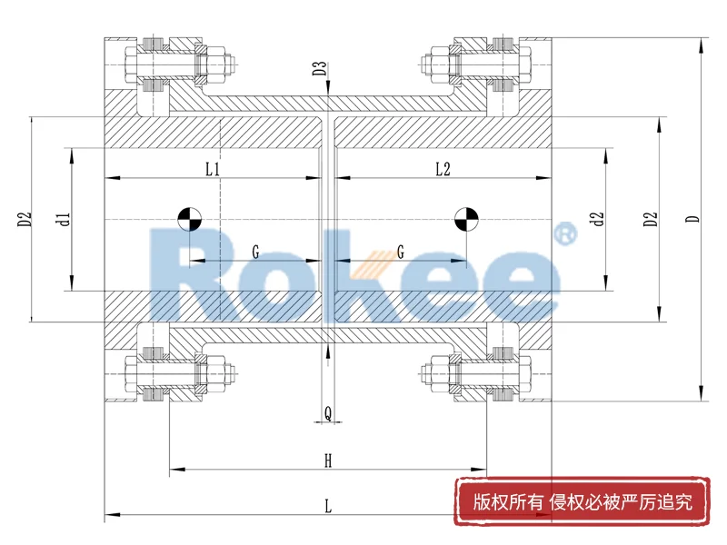 RLARD雙軸套反裝金屬膜片聯軸器