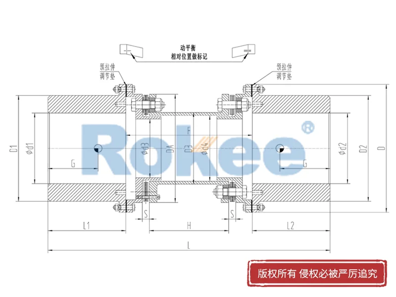 RLQF法蘭式快裝金屬膜片聯軸器