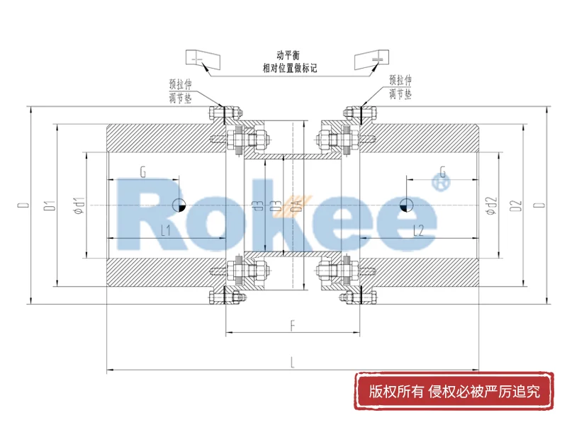 RLQU改進型法蘭快裝金屬膜片聯軸器
