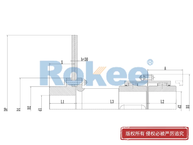 RODF帶分體制動盤型鼓形齒式聯軸器
